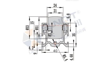 EF-A4033CB滑轨正面尺寸图